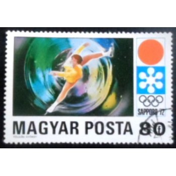 Imagem do selo postal da Hungria de 1971 Women's Figure-skating