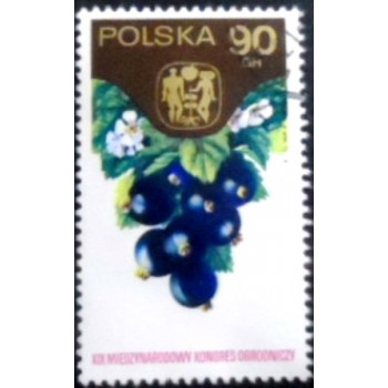 Imagem do selo postal da Polônia de 1974 Black Currants
