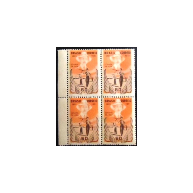 Quadra de selos postais do Brasil de 1951 Santos Dumont M