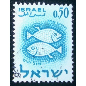 Imagem similar à do selo postal de Israel de 1961 Pisces anunciado