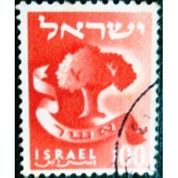 Imagem similar à do selo postal definitivo de Israel de 1957 The Emblem of Asher anunciado