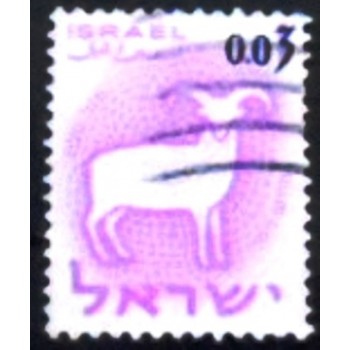 Imagem do selo postal de Israel de 1962 Aries Surcharged