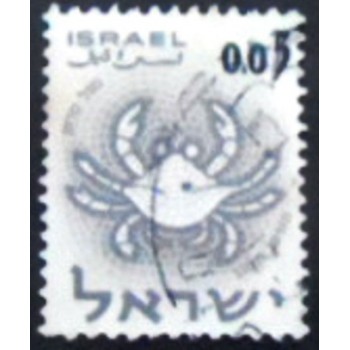 Imagem do selo postal de Israel de 1962 Cancer Surcharged