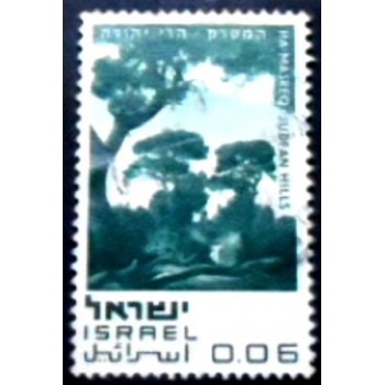 Imagem do selo postal de Israel de 1970 Ha Masreq Forest Reserve U anunciado