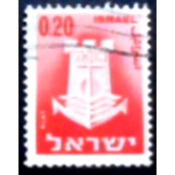 Imagem do selo postal de Israel de 1965 Eilat anunciado