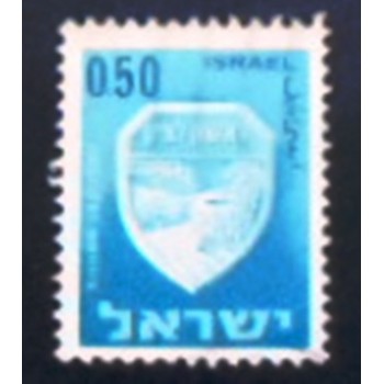 Imagem do selo postal de Israel de 1966 Rishon LeZion anunciado