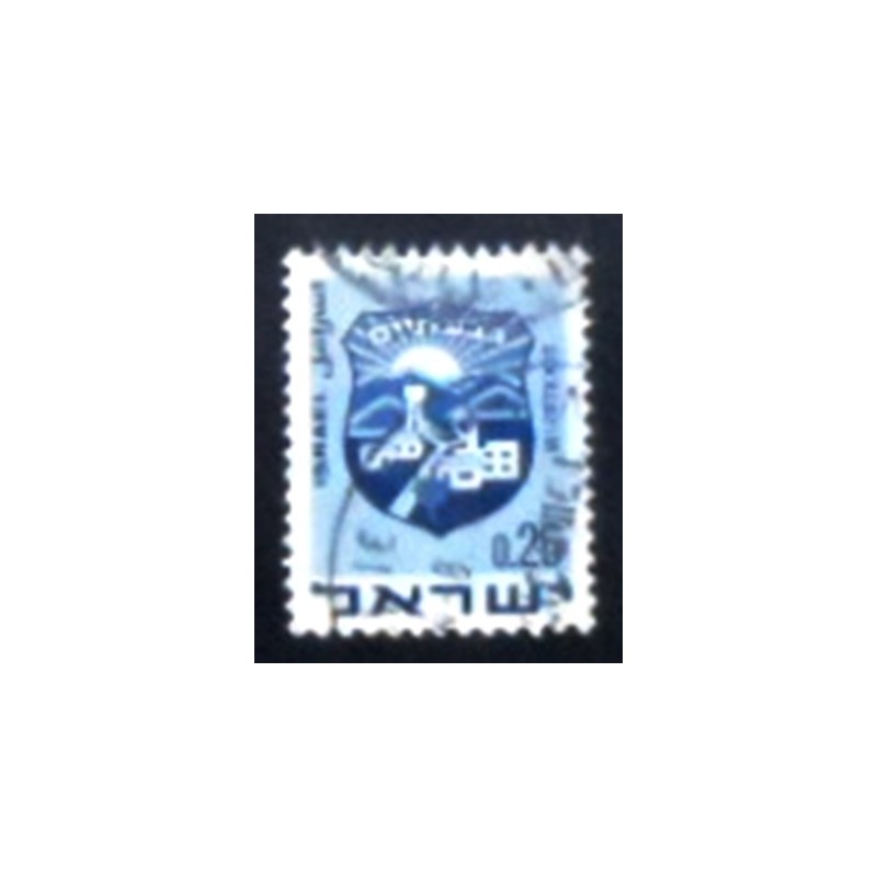 Imagem do selo postal de Israel de 1969 Givatayim anunciado