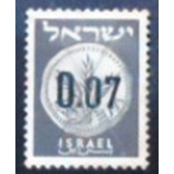 Imagem do selo postal de Israel de 1960 Provisional Stamp anunciado