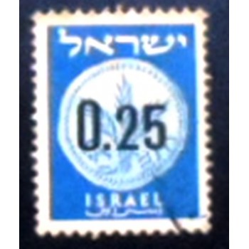 Imagem do selo postal de Israel de 1960 Provisional Stamp 0,25 anunciado