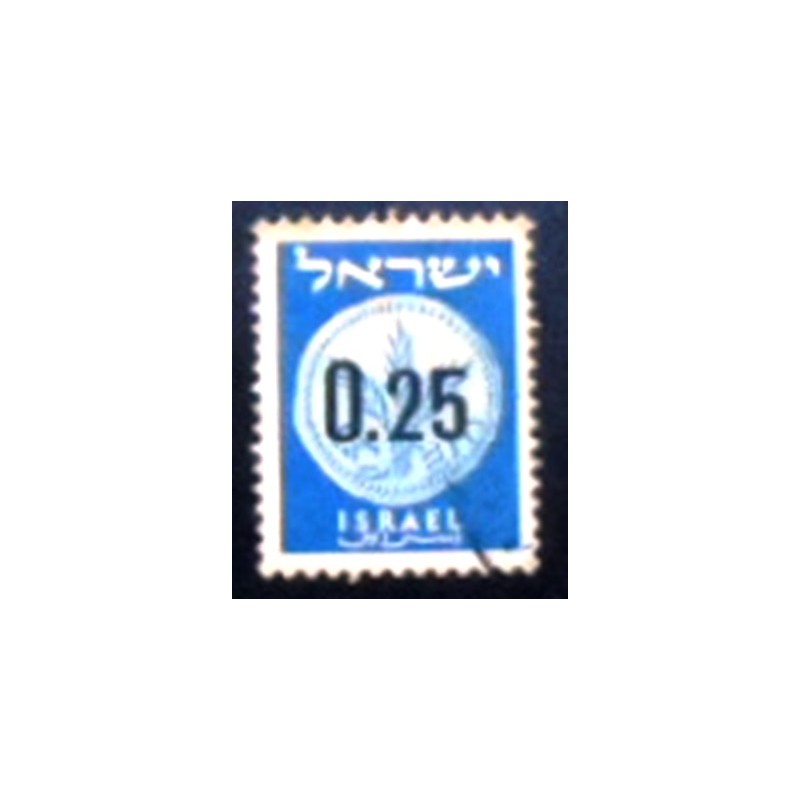 Imagem do selo postal de Israel de 1960 Provisional Stamp 0,25 anunciado