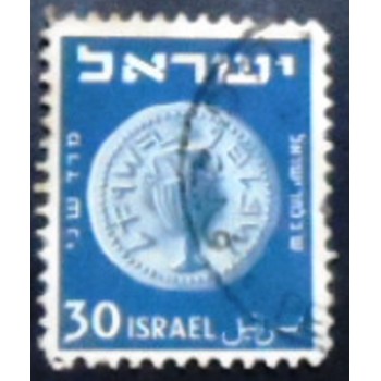 Imagem doselo postal de Israel de 1949 Amphora anunciado