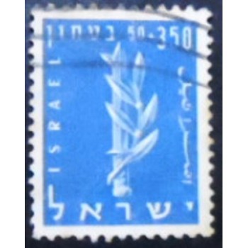 Imagem do selo postal de Israel de 1957 Emblem of the Haganah  350+50 anunciado