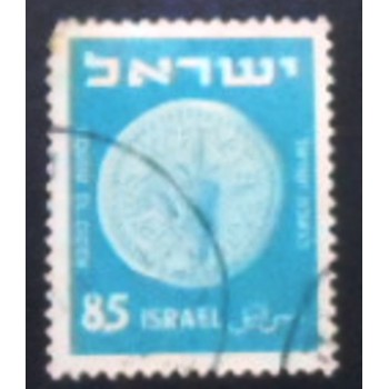 Imagem do selo postal de Israel de 1952 Palm Branch and Lemon anunciado