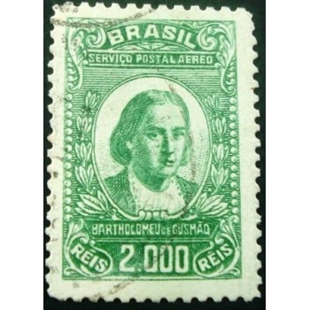 Imagem do selo postal do Brasil de 1930 Bartholomeu de Gusmão U anuniado