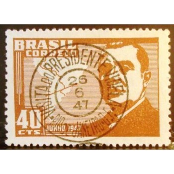Selo postal do Brasil de 1947 Gonzales Videla NCC