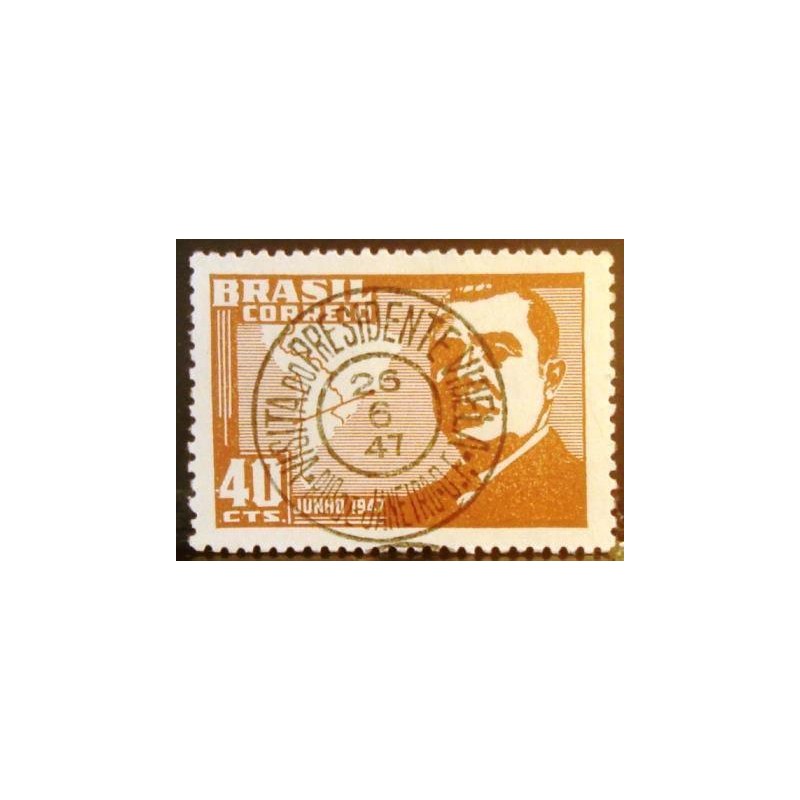 Selo postal do Brasil de 1947 Gonzales Videla NCC