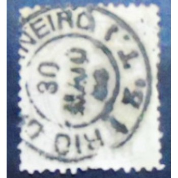 imagem do selo postal do Brasil de 1883 D. Pedro II Cabeça Grande Ua anunciado