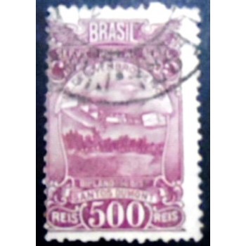 Imagem similar à do selo postal do Brasil de 1934 Biplano 14 Bis U anunciado