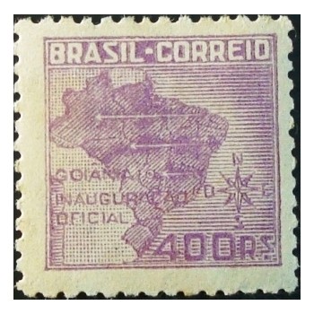 Selo postal do Brasil de 1942 Inauguração Oficial de Goiânia N