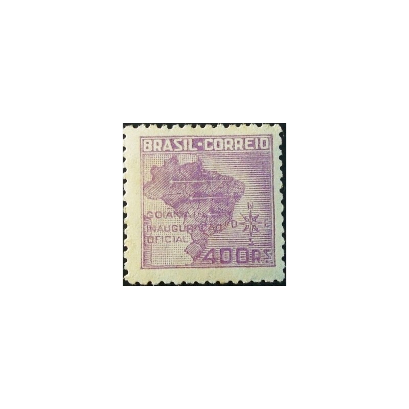 Selo postal do Brasil de 1942 Inauguração Oficial de Goiânia N
