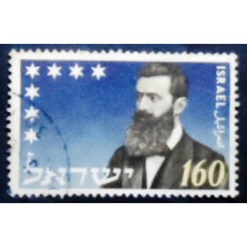 Imagem do selo postal de Israel de 1954 Theodor Zeev Herzl anunciado