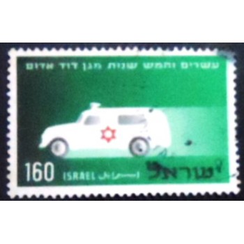 Imagem do selo postal de Israel de 1955 Jewish Red Cross anunciado