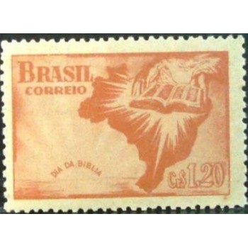 Selo postal do Brasil de 1951 Dia da Bíblia M