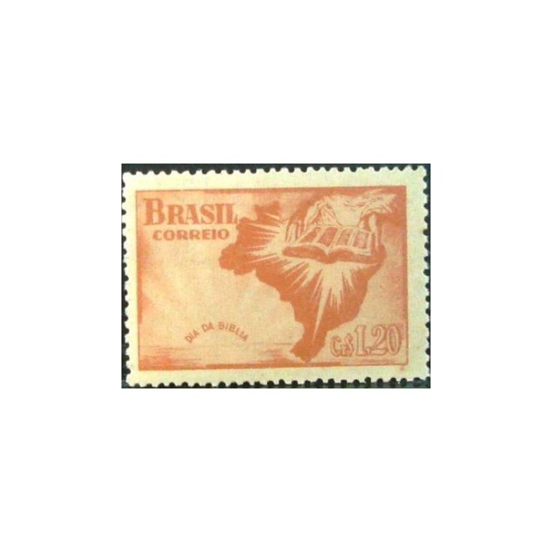 Selo postal do Brasil de 1951 Dia da Bíblia M