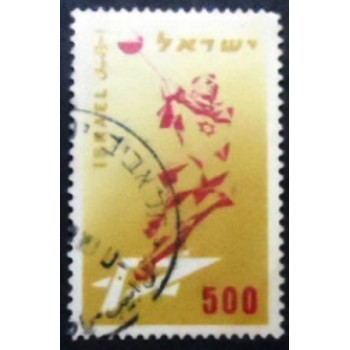 SImagem do slo postal de Israel de 1958 Maccabiah Games U anunciado