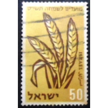 Imagem do selo postal de Israel de 1958 Wheat  anunciado