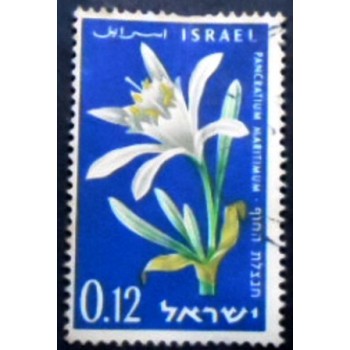 Imagem do selo postal de Israel de 1960 Sand Lily anunciado