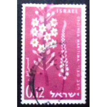 Imagem do selo postal de Israel de 1961 Sea Onion anunciado