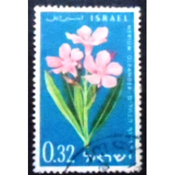 Imagem do selo postal de Israel de 1961 Oleander  anunciado