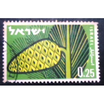 Imagem do selo postal de Israel de 1961 Afforestation Pine Cone anunciado