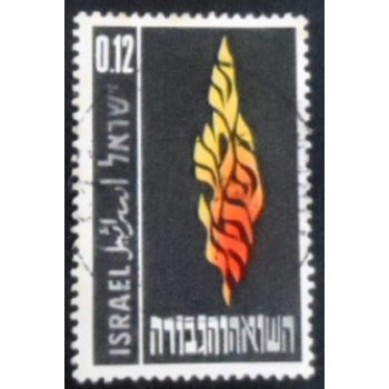 SImagem do slo postal de Israel de 1962 Holocaust and Resistance U anunciado