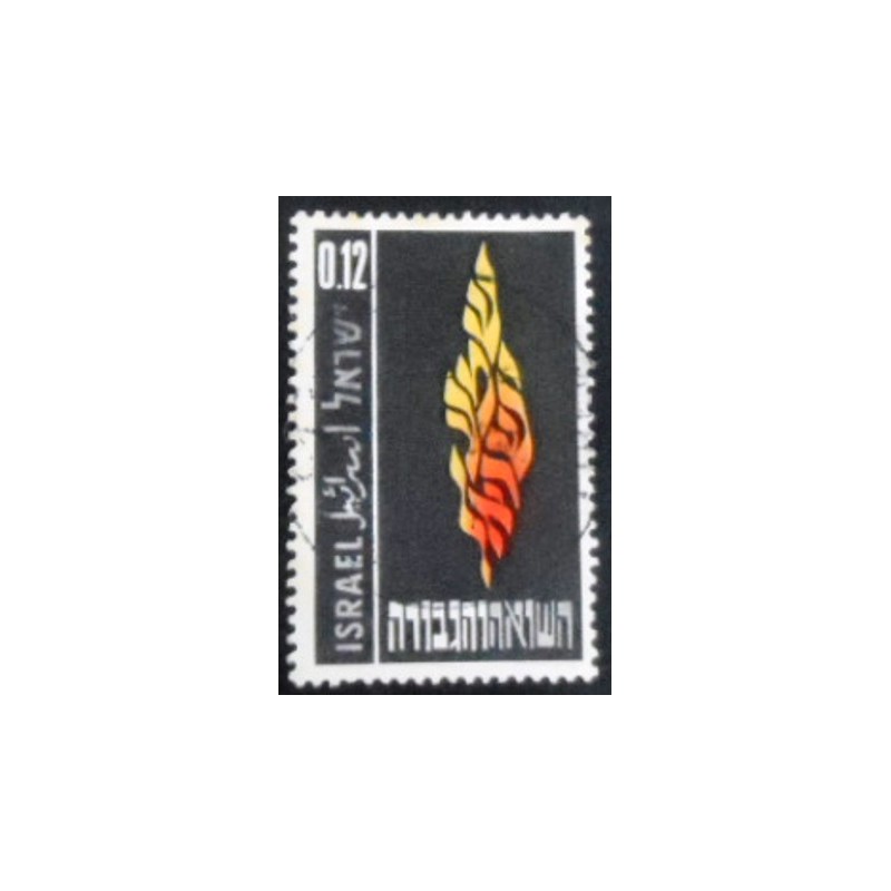 SImagem do slo postal de Israel de 1962 Holocaust and Resistance U anunciado