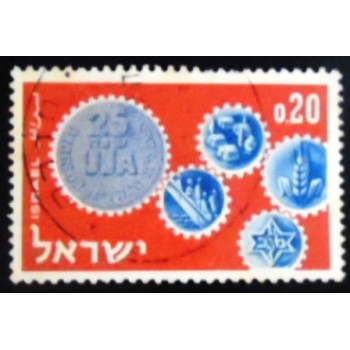 Imagem do selo postal de Israel de 1962 United Jewish Appeal UJA anunciado