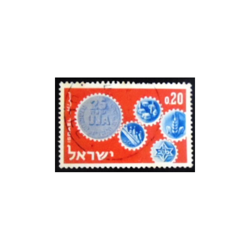 Imagem do selo postal de Israel de 1962 United Jewish Appeal UJA anunciado