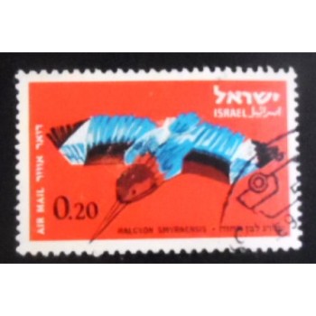 Imagem do selo postal de Israel de 1963 White-breasted Kingfisher anunciado