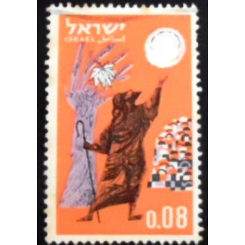 Imagem do selo postal de Israel de 1963 Jonah's head anunciado