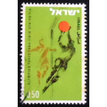 Imagem do selo postal de Israel de 1964 Football anunciado