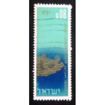 Imagem do selo postal de Israel de 1965 Second Day anunciado