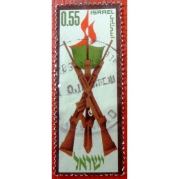 Imagem do selo postal de Israel de 1968 Memorial Day 1968 anunciado