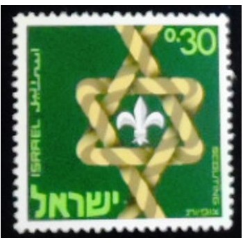 Imagem do selo postal de Israel de 1968 Scouting in Israel anunciado