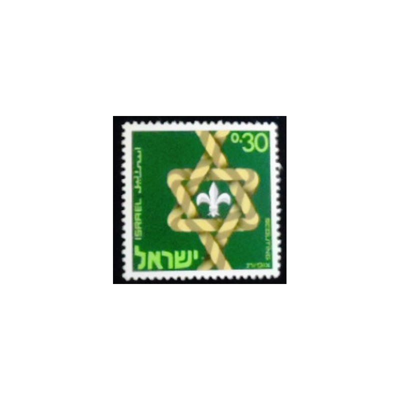 Imagem do selo postal de Israel de 1968 Scouting in Israel anunciado