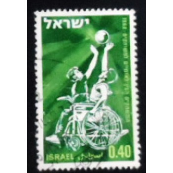 Imagem do selo postal de Israel de 1968 Wheelchair Games anunciado