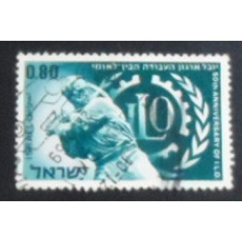 iMAGEM DO Selo postal de Israel de 1969 International Labor Organization ANUNCIADO