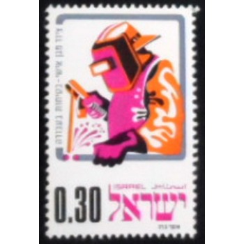 Imagem do selo postal de Israel de 1975 Welder anunciado