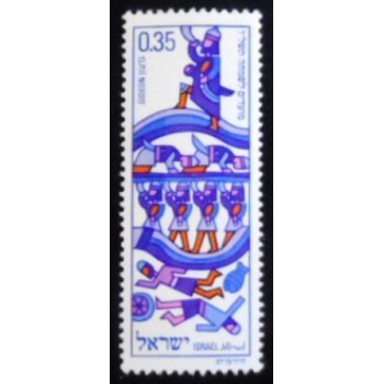 Imagem do selo postal de Israel de 1975 Gideon anunciado