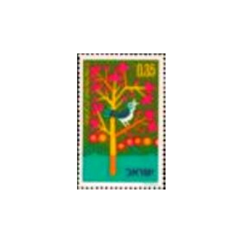 Imagem do selo postal de Israel de 1975 Arbor Day anunciado